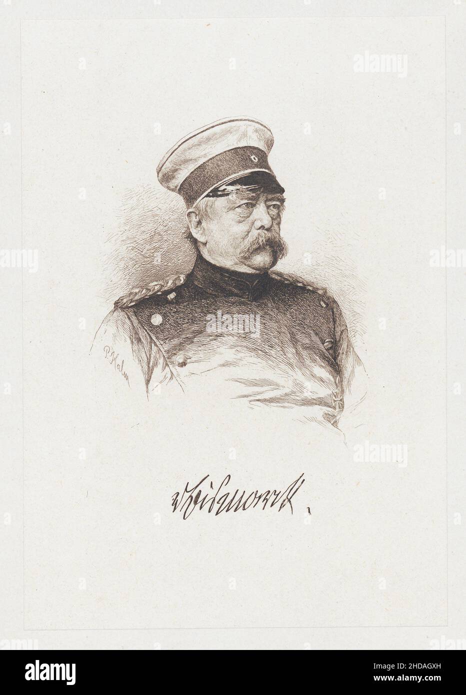 Porträt von Otto von Bismarck. 1900 Otto, Fürst von Bismarck, Graf von Bismarck-Schönhausen, Herzog von Lauenburg (1815–1898) war ein konservativer Deutscher Stockfoto
