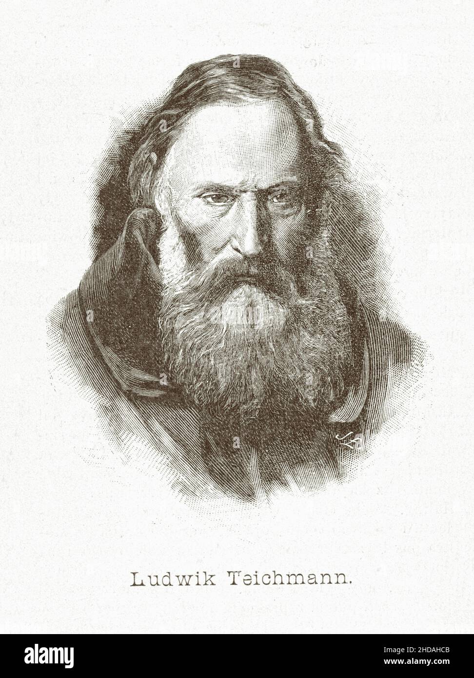 Porträt von Ludwik Karol Teichmann-Stawiarski. 1895 Ludwik Karol Teichmann-Stawiarski (1823–1895) war ein polnischer Anatom und Entdecker eines neuen Weges Stockfoto