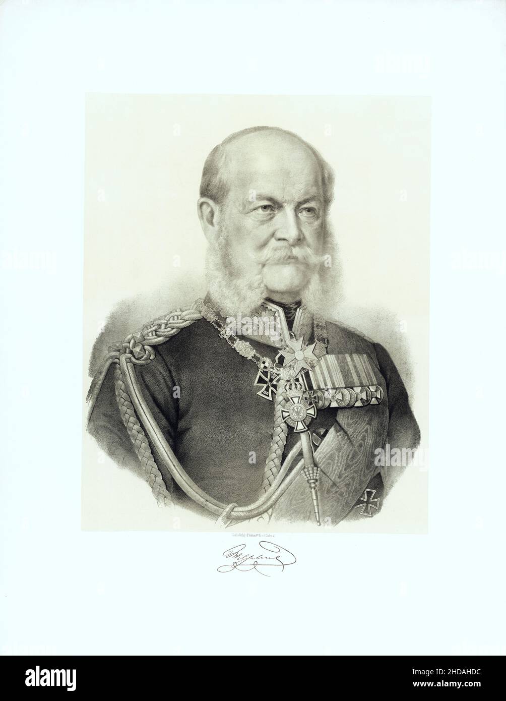 Kupferstich Porträt von Wilhelm I., deutscher Kaiser, 1880 Wilhelm I. oder Wilhelm I. (1797–1888) war ab dem 2. Januar 1861 König von Preußen und deutscher Kaiser f Stockfoto