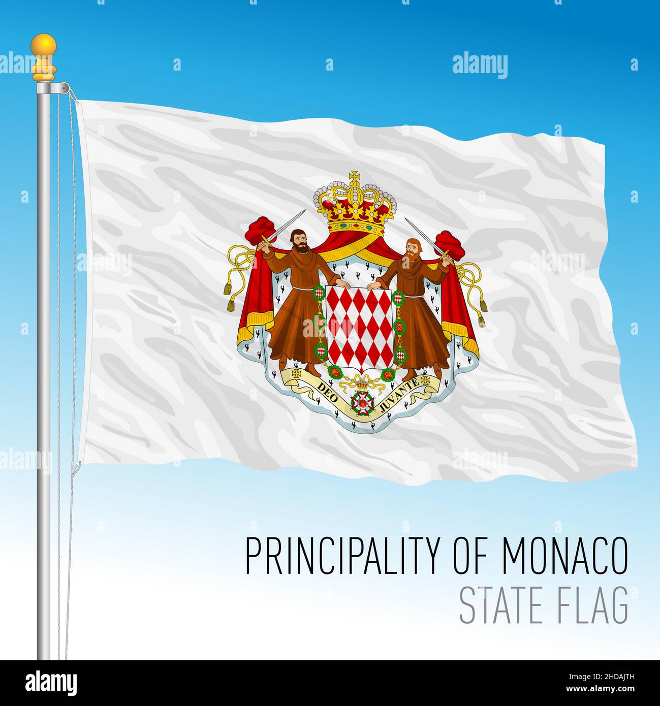 Fürstentum Monaco Staatsflagge, Europa, Vektorgrafik Stock Vektor