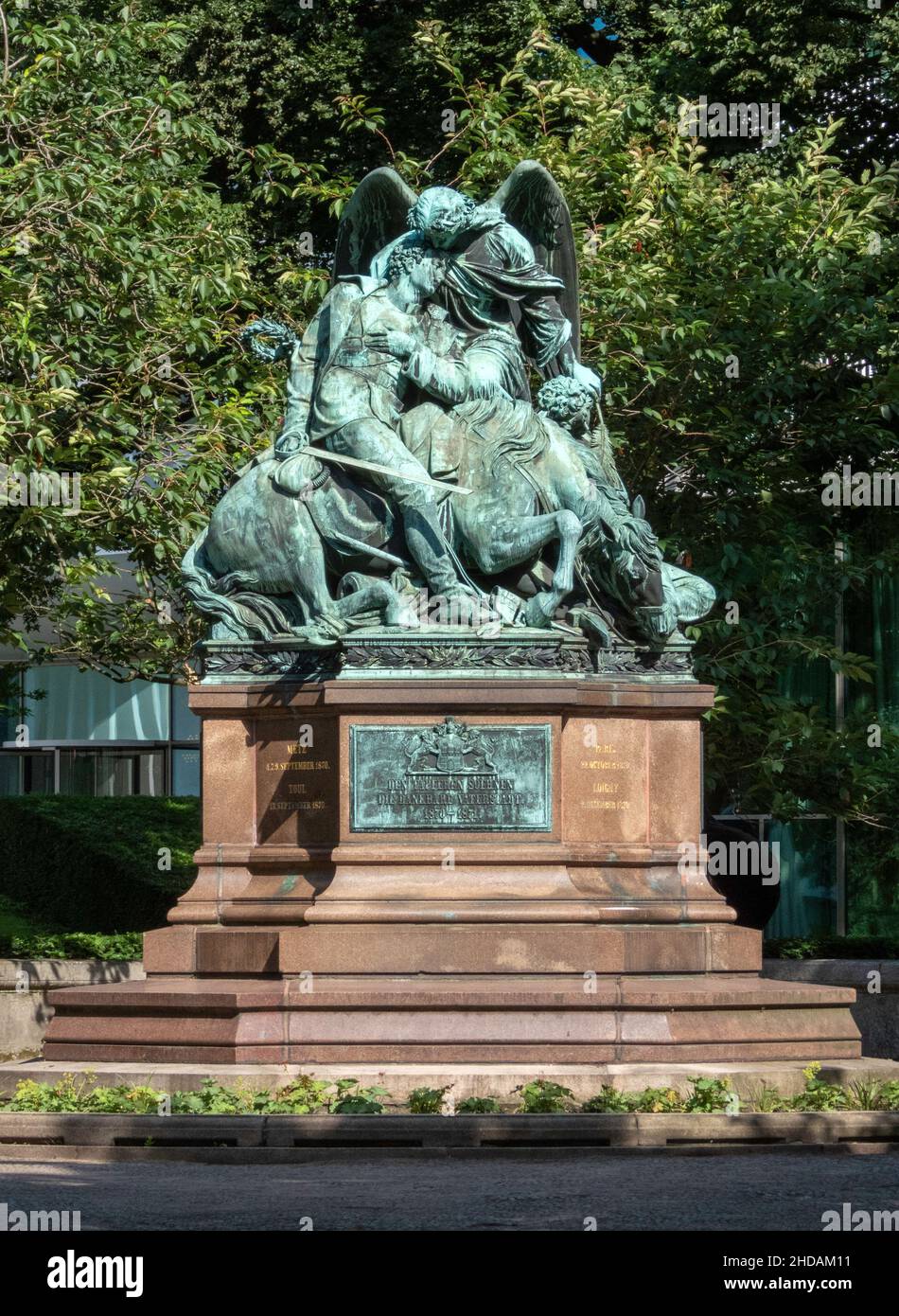 Denkmal der Gefallen Hamburg von 1870 bis 1871 / Denkmal toter Soldaten im Krieg 1870 -1871 Stockfoto