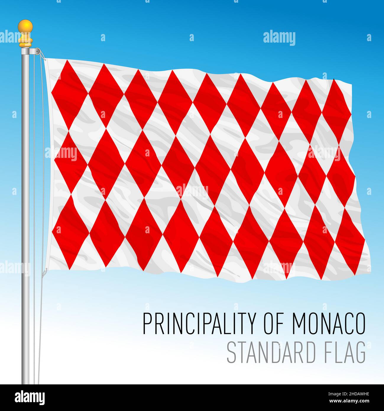 Fürstentum Monaco Standard-Nationalflagge, europäisches Land, Vektordarstellung Stock Vektor