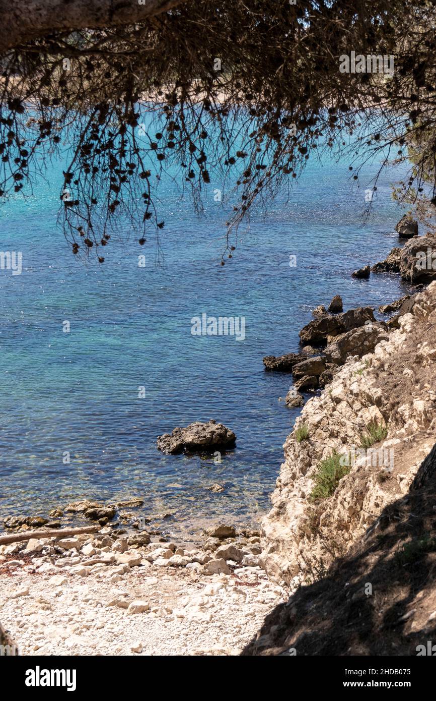 bucht in der Stadt la escala an der spanischen costa brava Stockfoto