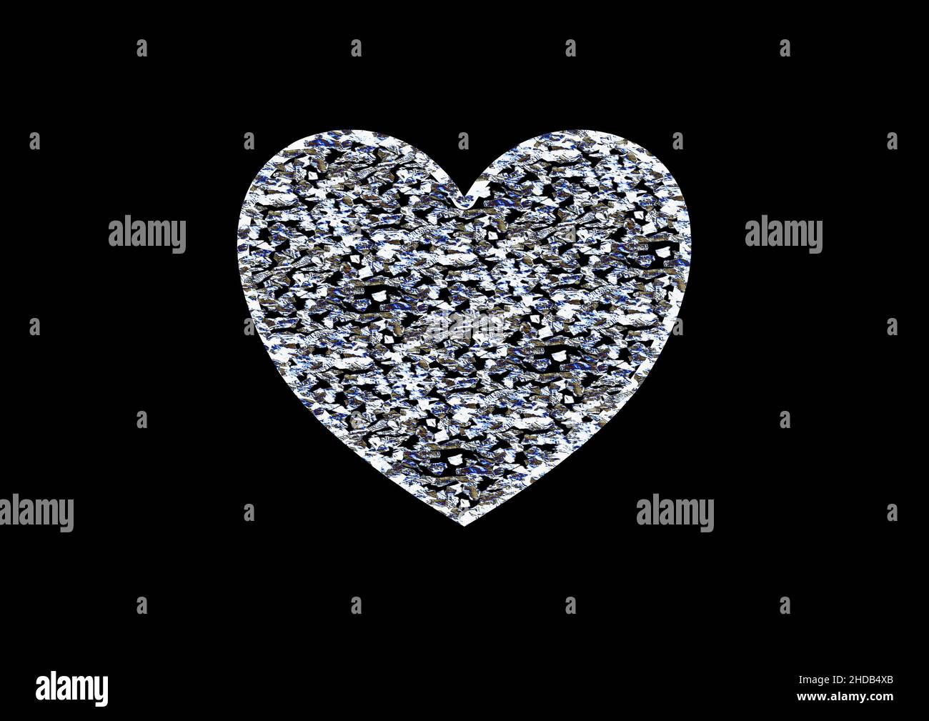 Herz Der Silbernen Liebe Stockfoto