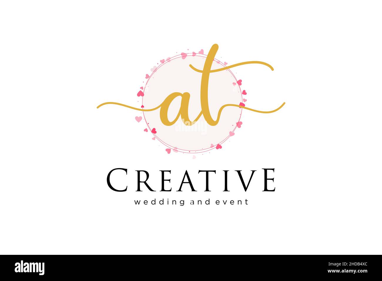 MIT femininem Logo. Verwendbar für Logo für Mode, Fotografie, Hochzeit, Schönheit, Business. Flaches Vektor-Logo-Design-Template-Element. Stock Vektor