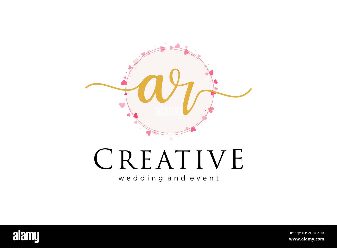AR feminines Logo. Verwendbar für Logo für Mode, Fotografie, Hochzeit, Schönheit, Business. Flaches Vektor-Logo-Design-Template-Element. Stock Vektor