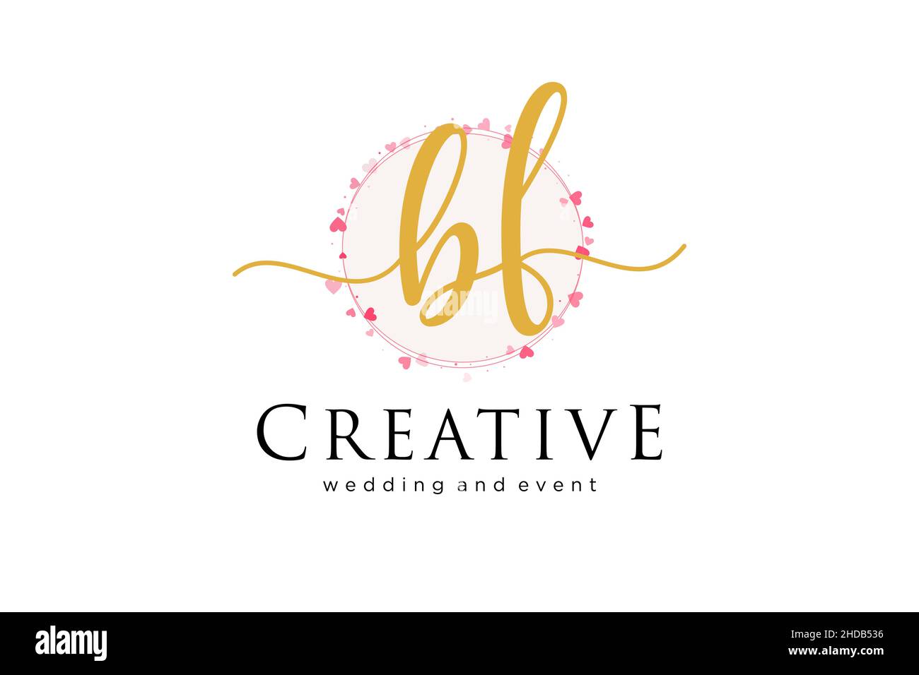 Feminines BF-Logo. Verwendbar für Logo für Mode, Fotografie, Hochzeit, Schönheit, Business. Flaches Vektor-Logo-Design-Template-Element. Stock Vektor