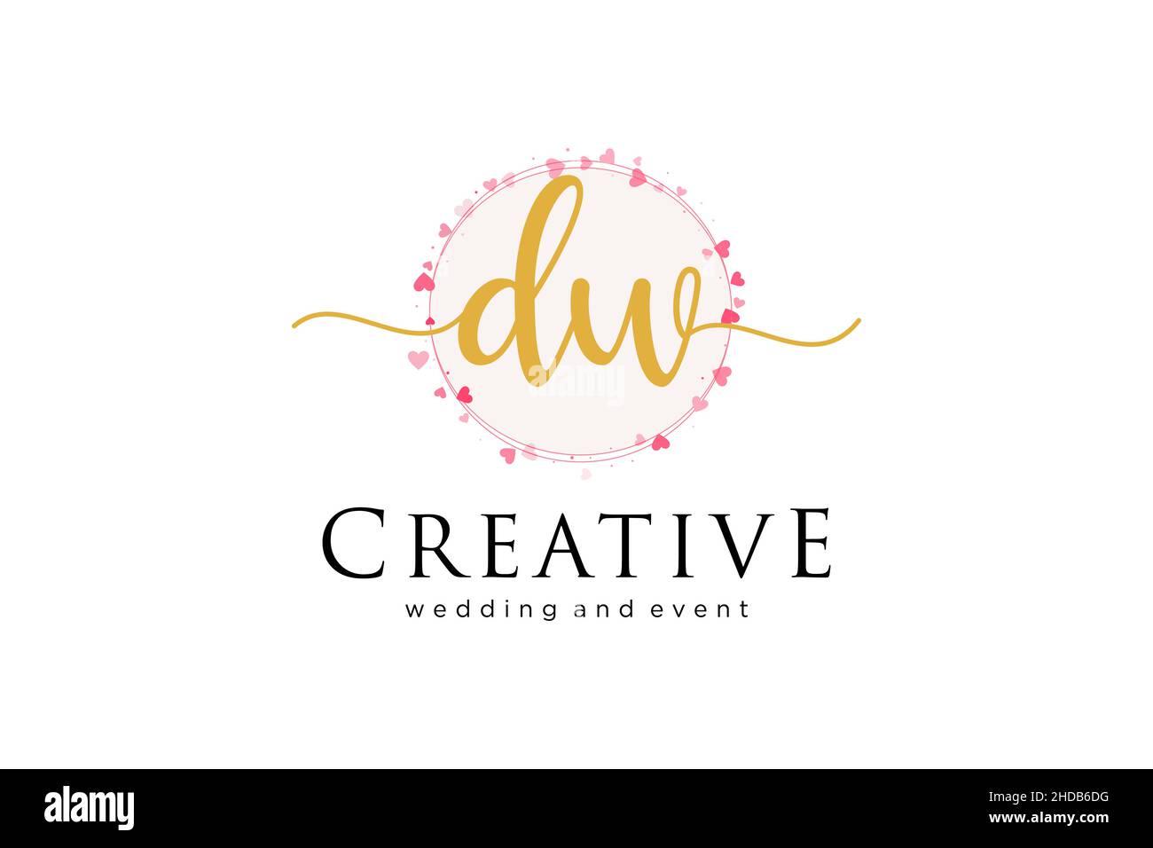 Feminines DW-Logo. Verwendbar für Logo für Mode, Fotografie, Hochzeit, Schönheit, Business. Flaches Vektor-Logo-Design-Template-Element. Stock Vektor