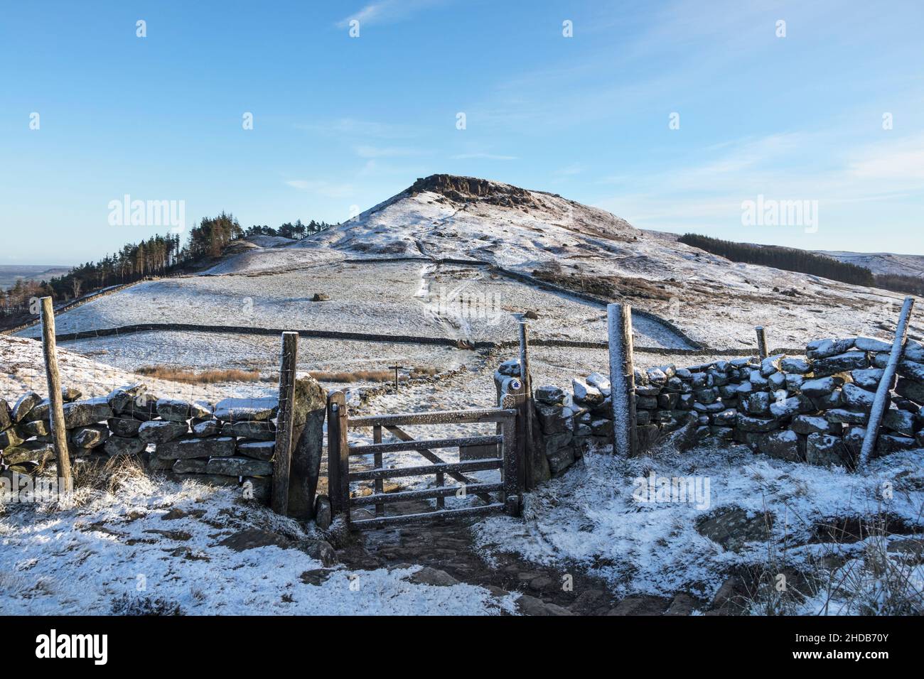 The Wainstones in Winter, Cleveland Way, North Yorkshire Moors National Park, Großbritannien Stockfoto
