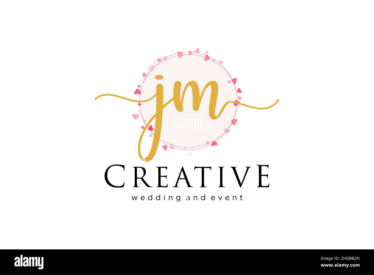 JM feminines Logo. Verwendbar für Logo für Mode, Fotografie, Hochzeit, Schönheit, Business. Flaches Vektor-Logo-Design-Template-Element. Stock Vektor