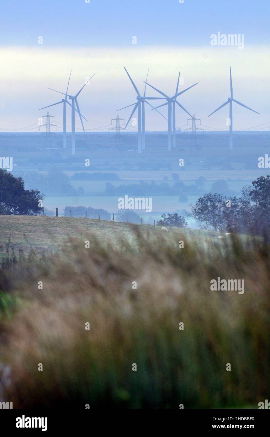 Windturbinen auf romney Sümpfen kent england Stockfoto