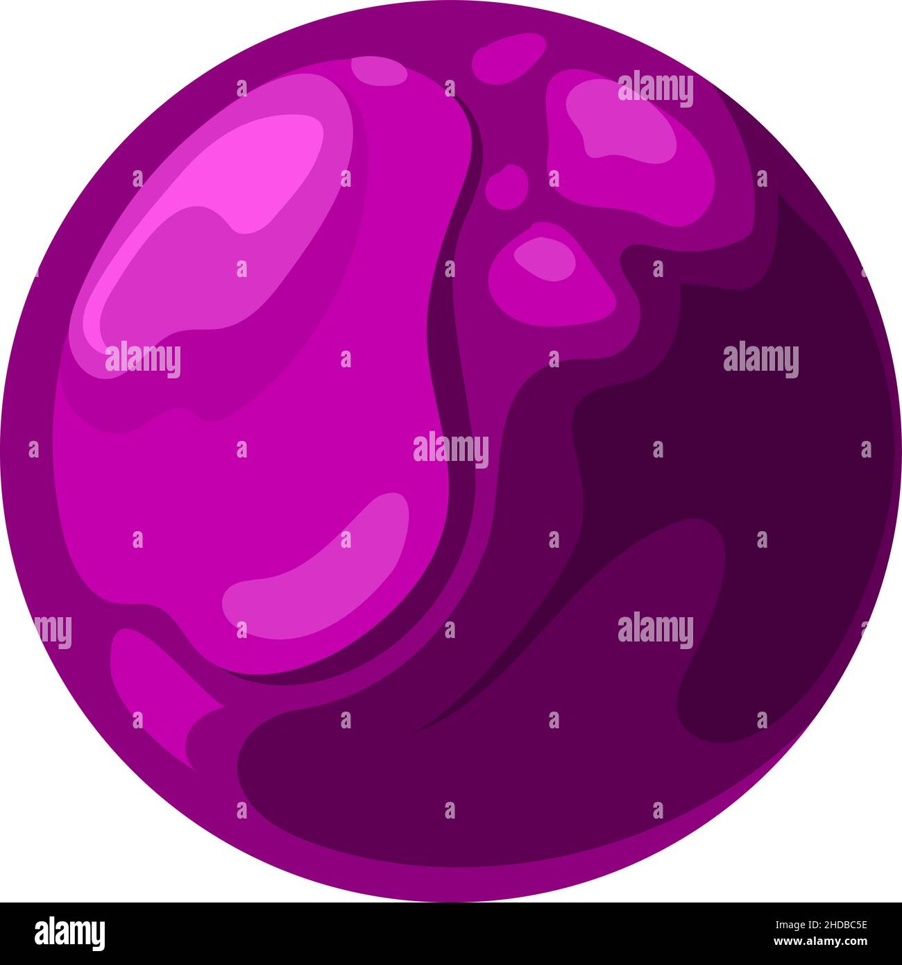 Fantastischer Planet. Cartoon Raum Spiel Element. Glänzende violette Kugel Stock Vektor