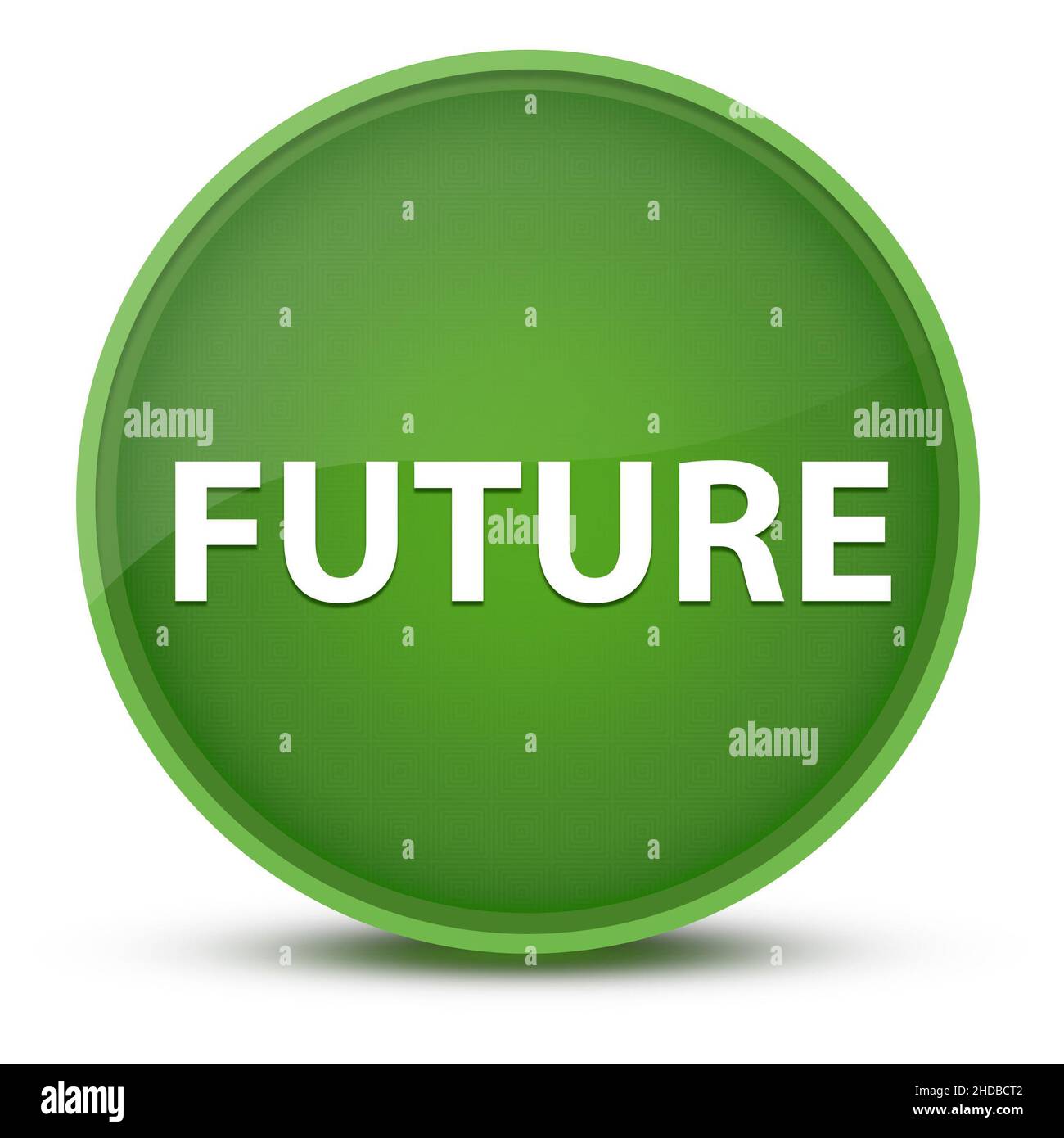 Zukünftige luxuriöse glänzende grüne runde Knopf abstrakte Illustration Stockfoto