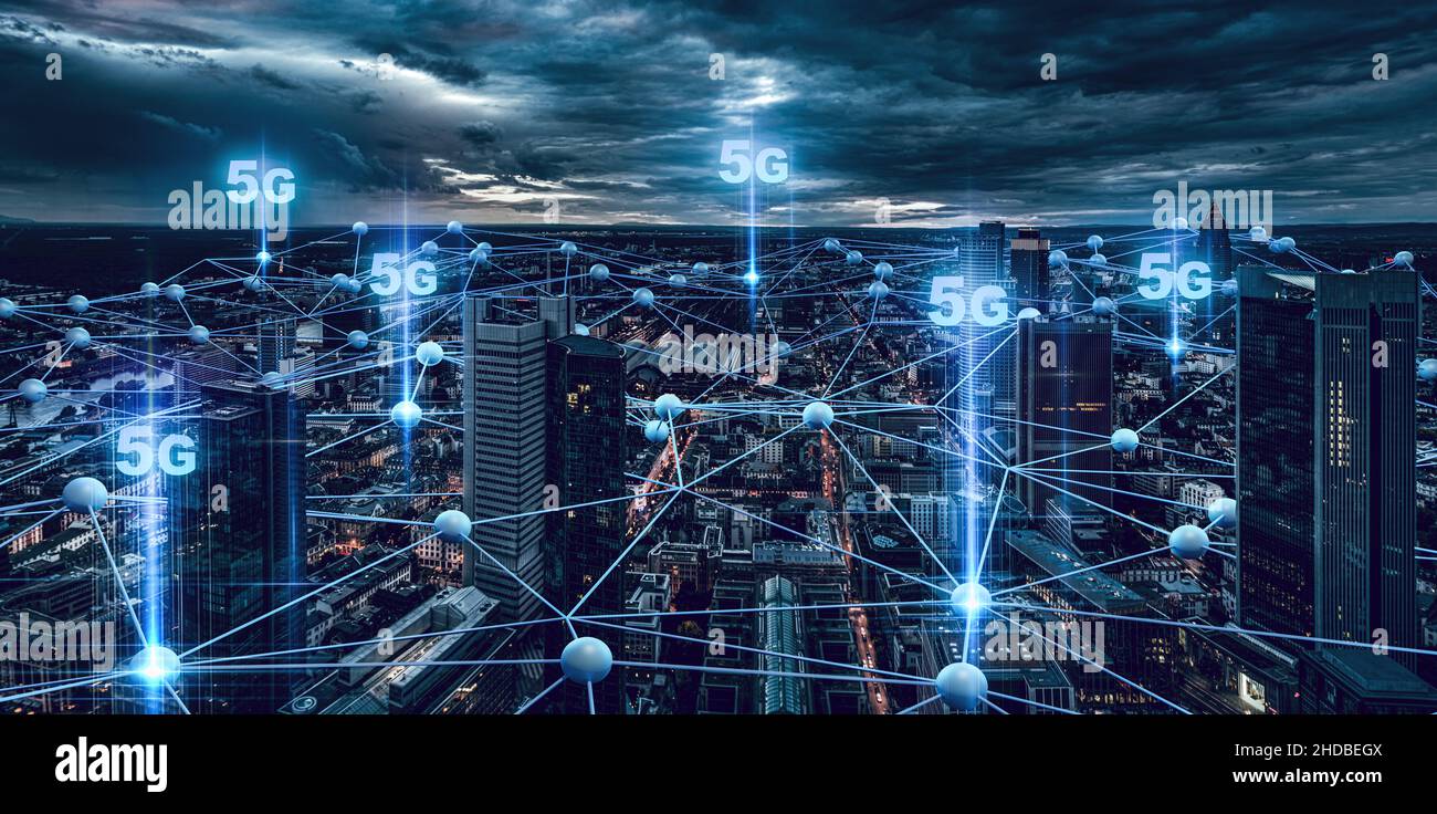5G Digitale High-Tech-Infrastruktur Stockfoto