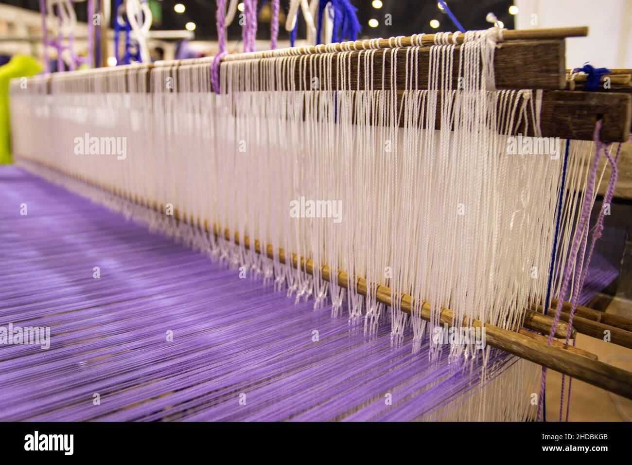 Haushalt Webstuhl - Details der Webstuhl für hausgemachte Seide oder textile Produktion von Thailand Stockfoto