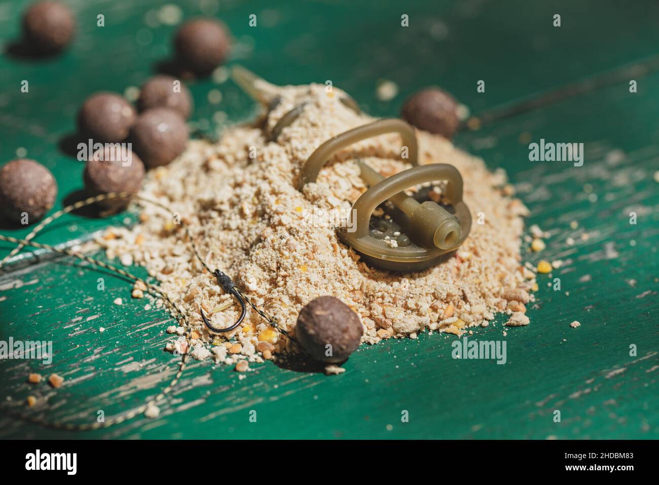Nahaufnahme des Fischköders zum Angeln. Stockfoto