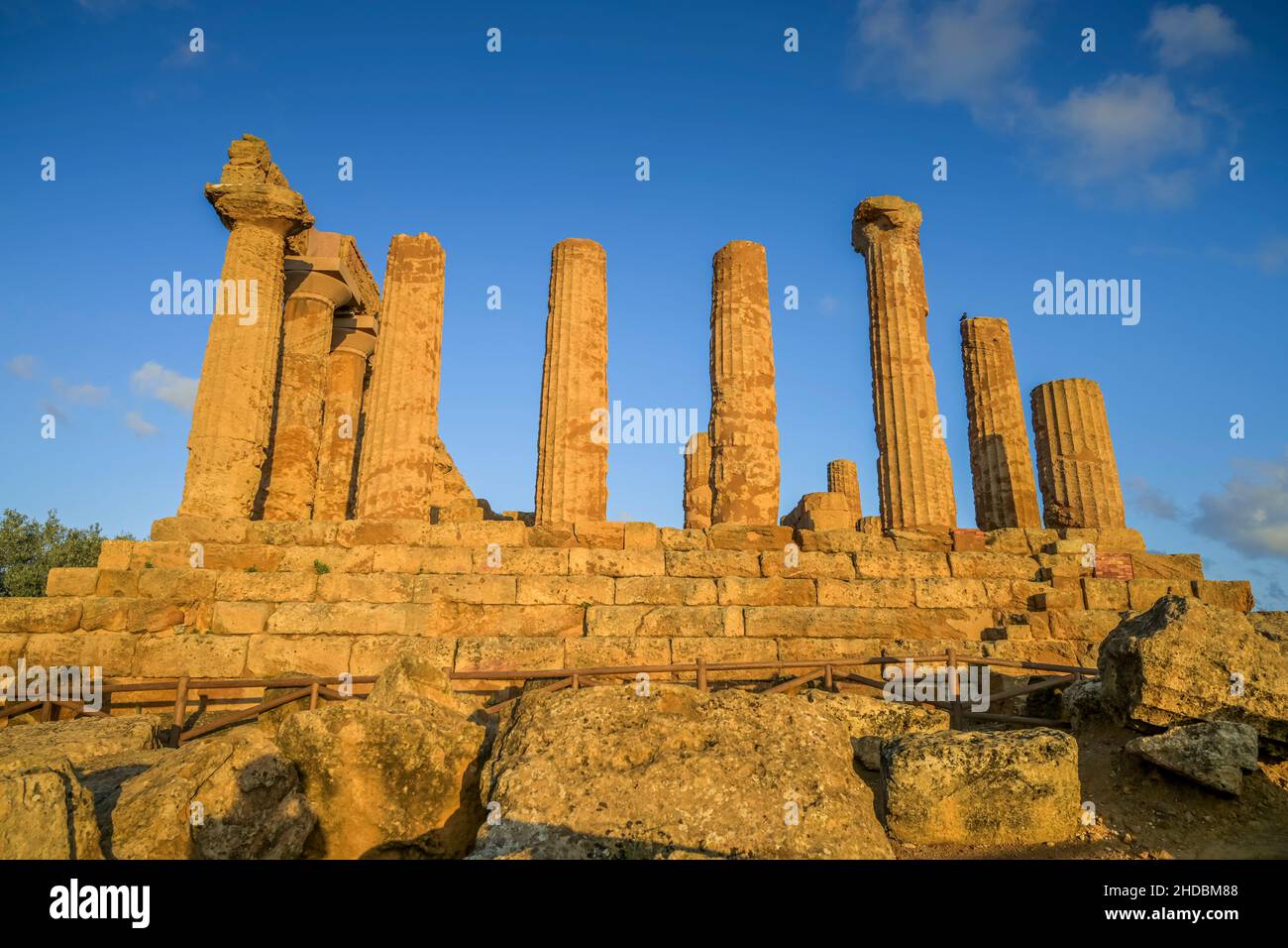 Tempel der Hera, archäologischer Park Valle dei Templi (Tal der Tempel), Agrigent, Sizilien, Italien Stockfoto