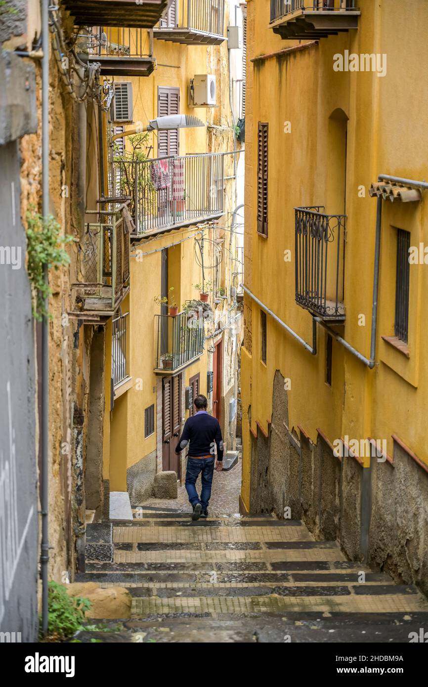 Gasse, Altstadt, Agrigent, Sizilien, Italien Stockfoto