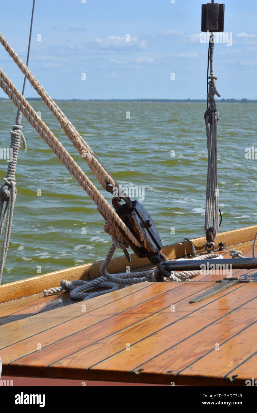 Zeesboot auf dem Saaler Bodden, Fischland-Darß-Zingst, Mecklenburg-Vorpommern, Deutschland Stockfoto