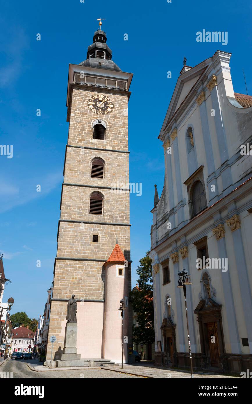 Schwarzer Turm, Cerna vez, historische Altstadt, Ceske Budejovice, eske Bud jovice, Bohemian-Bud?jovice, Jihocesky kraj, Südböhmen, Böhmen Stockfoto