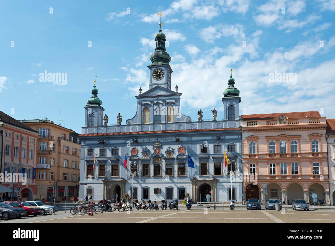 Rathaus, Premysla Otakara II Platz, Namesti Premysla Otakara II historische Altstadt, Ceske Budejovice, Bohemian-Budejovice, Jihocesky kraj Stockfoto