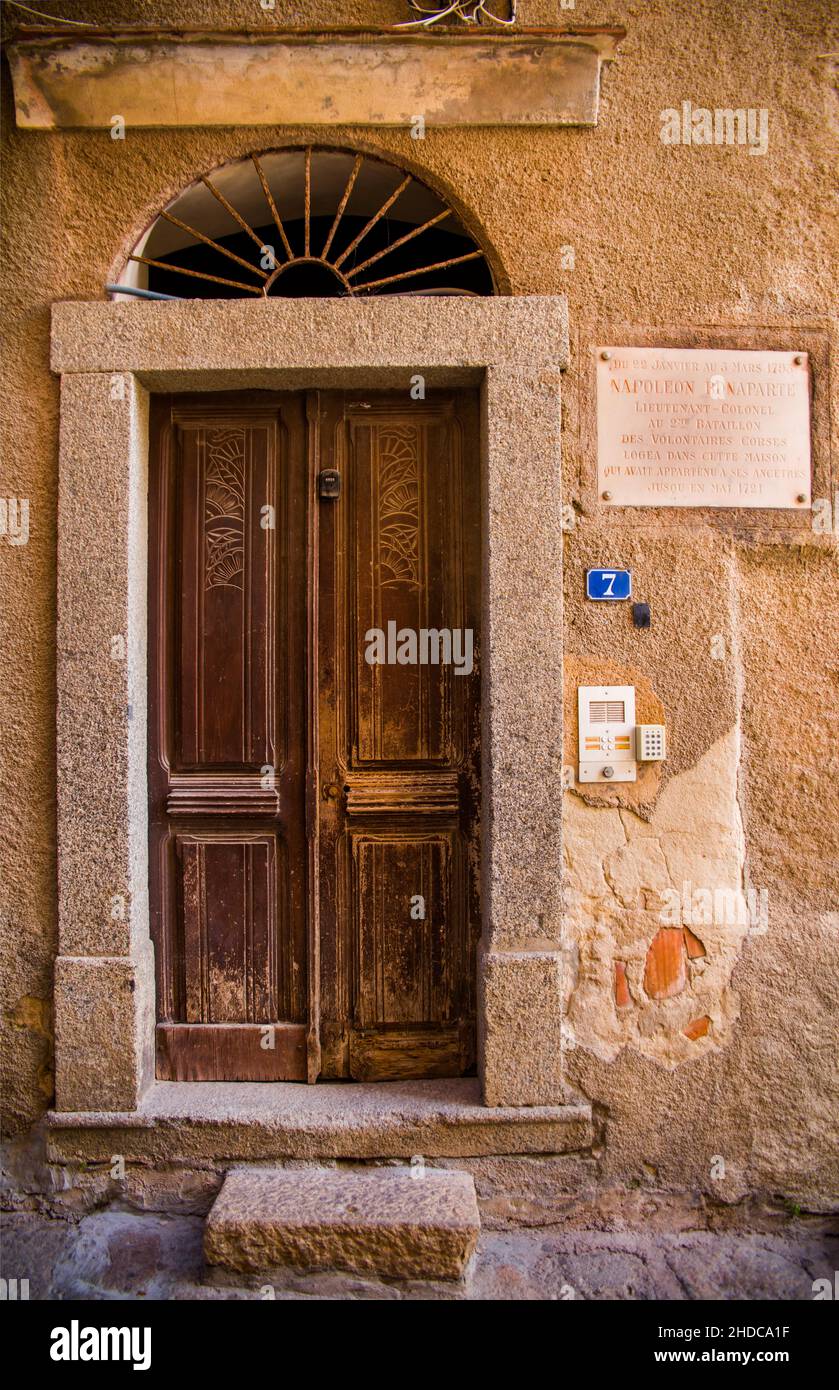 Haus von Napoleon, Rue de Deux Empereurs, Straße der zwei Kaiser, Altstadt, Ville Haute, Bonifacio, Korsika, Bonifacio, Korsika, Frankreich Stockfoto