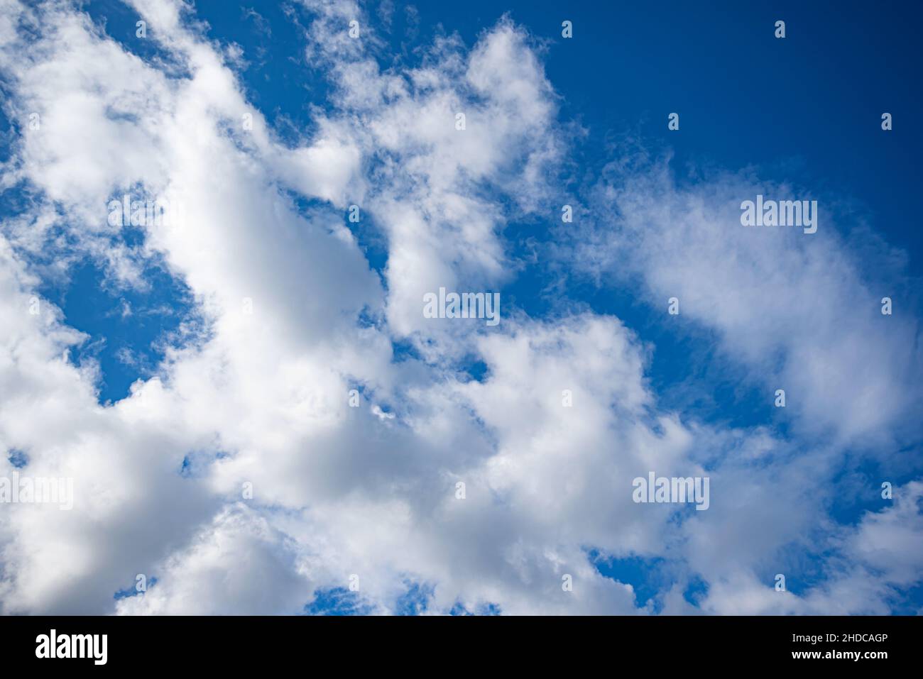Wolken im blauen Himmel. Stockfoto
