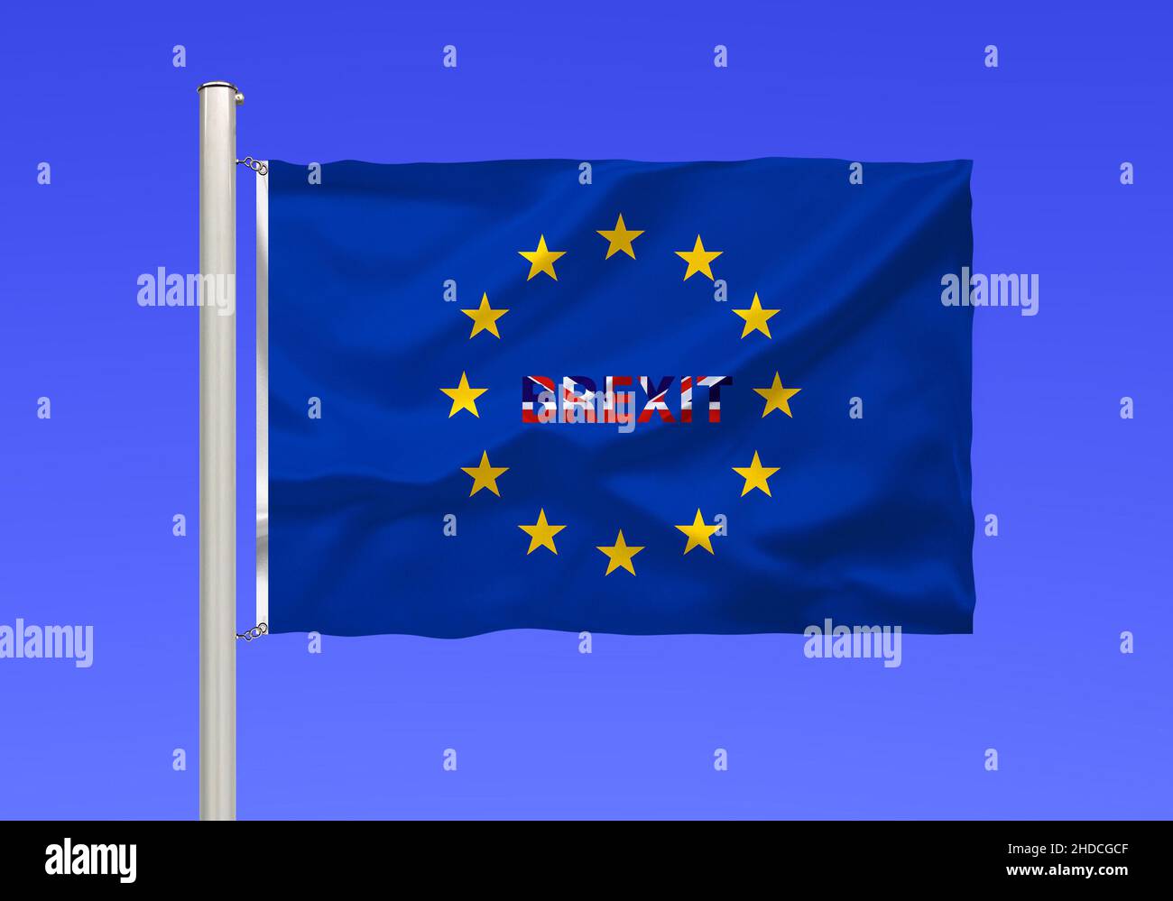 Flagge von Europa, Schriftzug, Brexit, englische, Flagge, Schrift Stockfoto