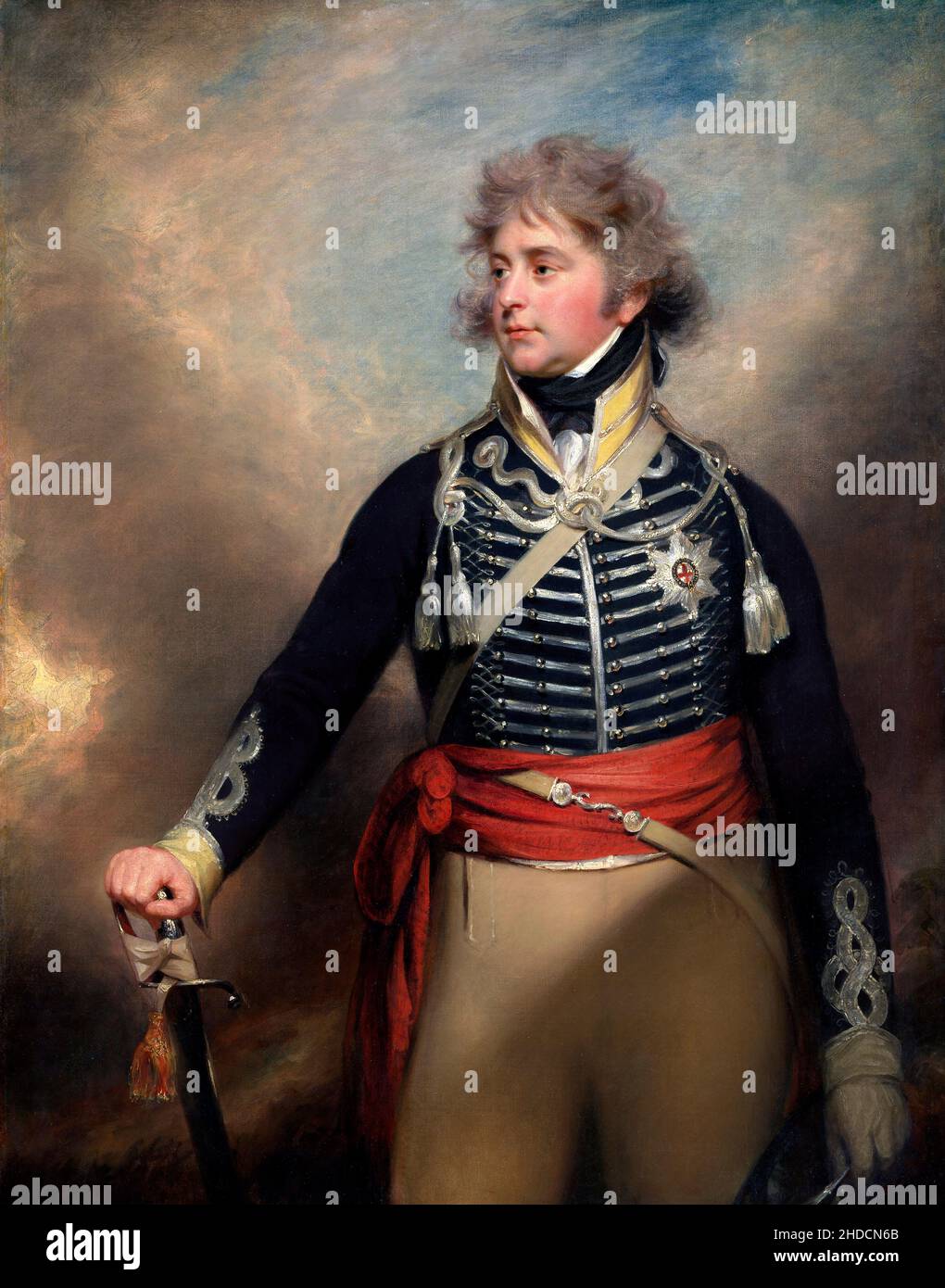 George IV Porträt König George IV. Als Prinz von Wales von Sir William Beechey (1753-1839), Öl auf Leinwand Stockfoto