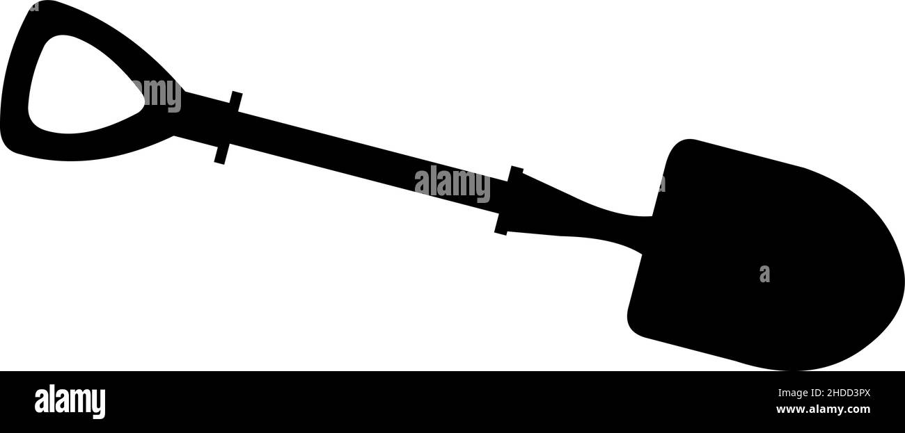 Vektor-Illustration der schwarzen Silhouette der Schaufel-Symbol Stock Vektor