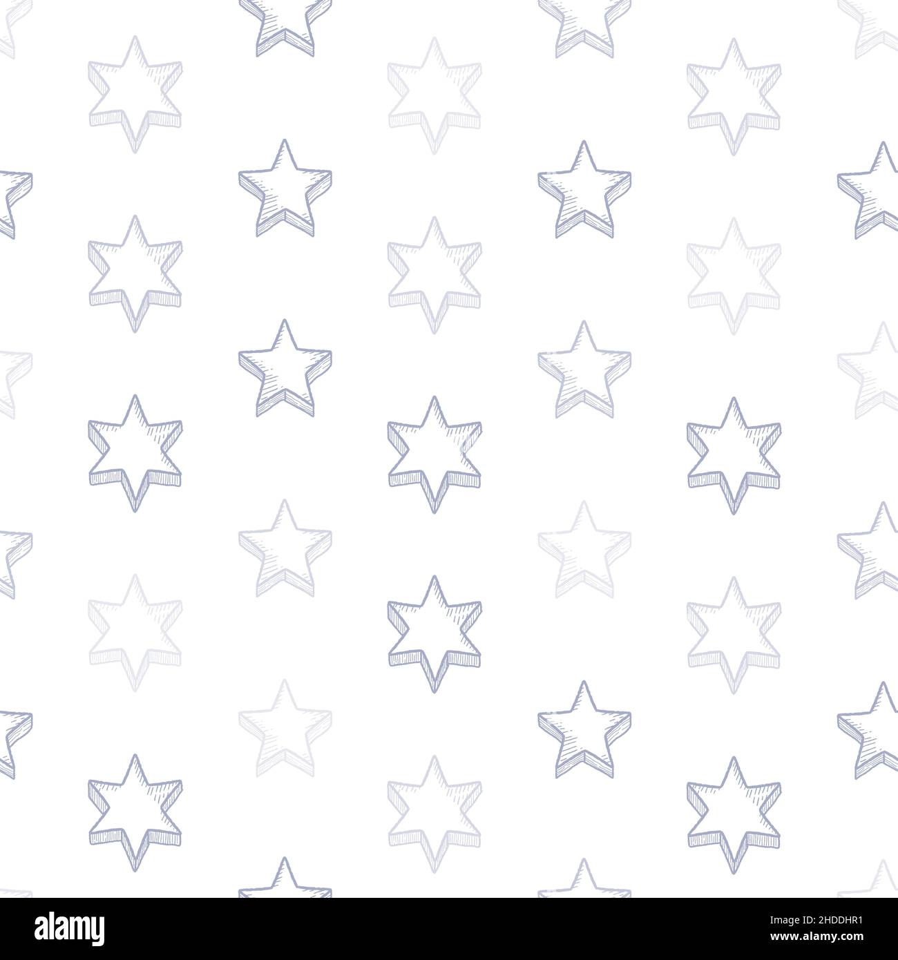 Sternförmig. Weihnachten Hintergrund. Nahtlose Vektor - handgezeichnete Sterne Mode drucken Design. Stock Vektor