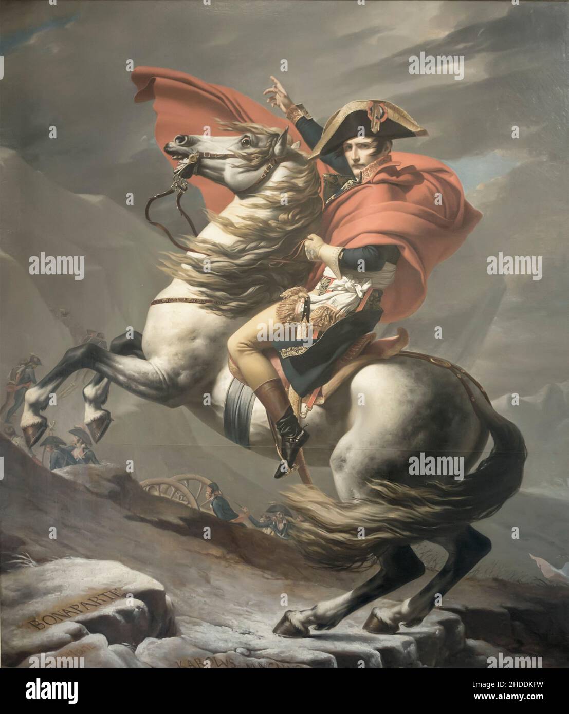 Napoleon überquert die Alpen von Jacques-Louis David im Schloss Belvedere, Wien, Österreich Stockfoto