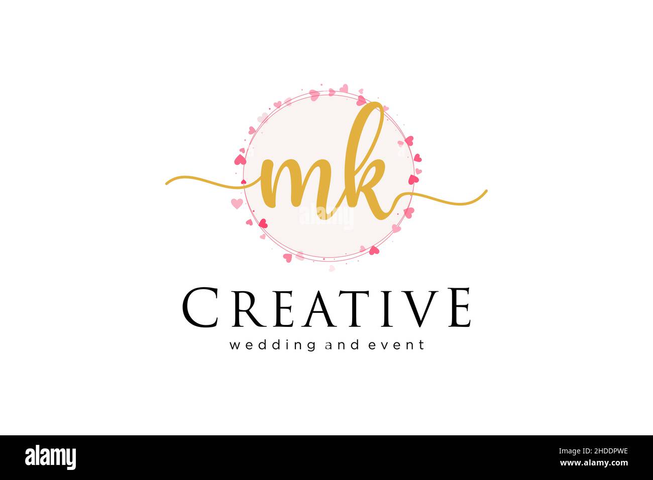 MK feminines Logo. Verwendbar für Logo für Mode, Fotografie, Hochzeit, Schönheit, Business. Flaches Vektor-Logo-Design-Template-Element. Stock Vektor