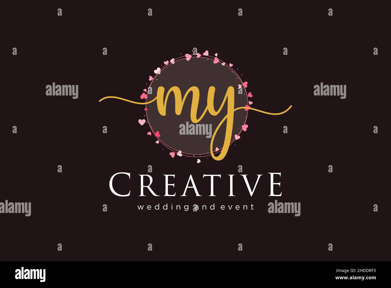 MEIN feminines Logo. Verwendbar für Logo für Mode, Fotografie, Hochzeit, Schönheit, Business. Flaches Vektor-Logo-Design-Template-Element. Stock Vektor