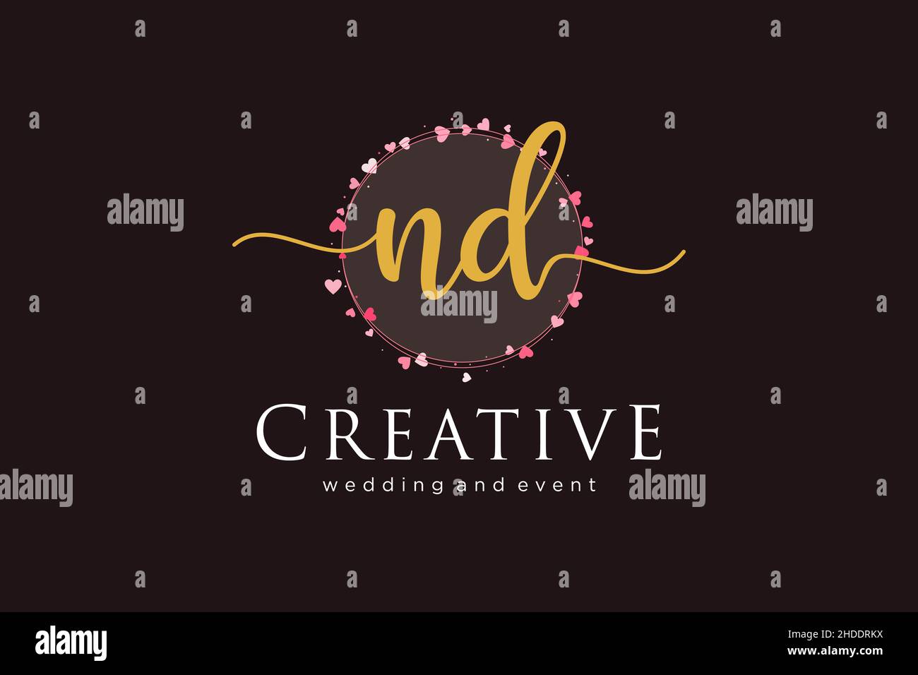 UND feminines Logo. Verwendbar für Logo für Mode, Fotografie, Hochzeit, Schönheit, Business. Flaches Vektor-Logo-Design-Template-Element. Stock Vektor
