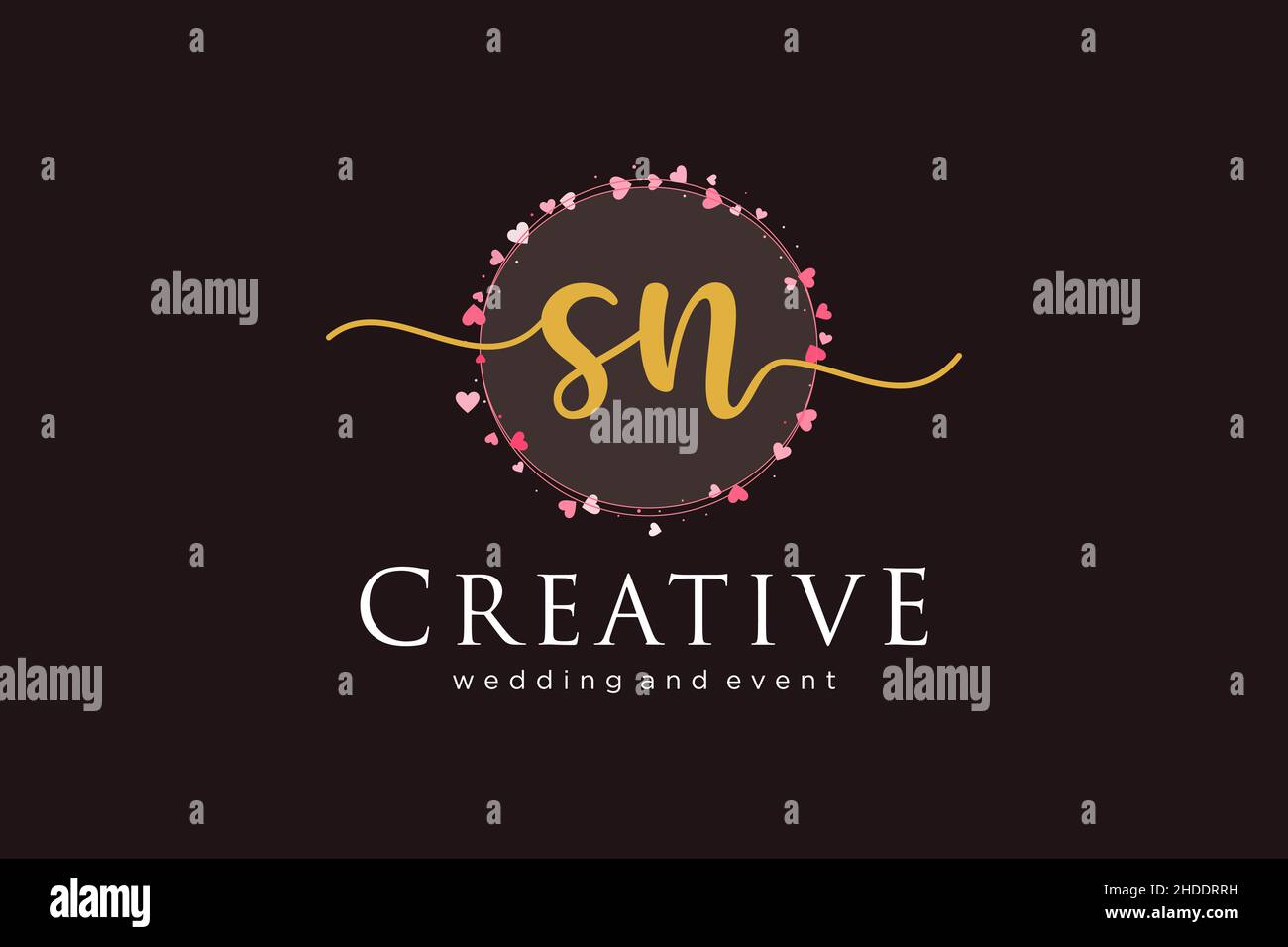 SN feminines Logo. Verwendbar für Logo für Mode, Fotografie, Hochzeit, Schönheit, Business. Flaches Vektor-Logo-Design-Template-Element. Stock Vektor