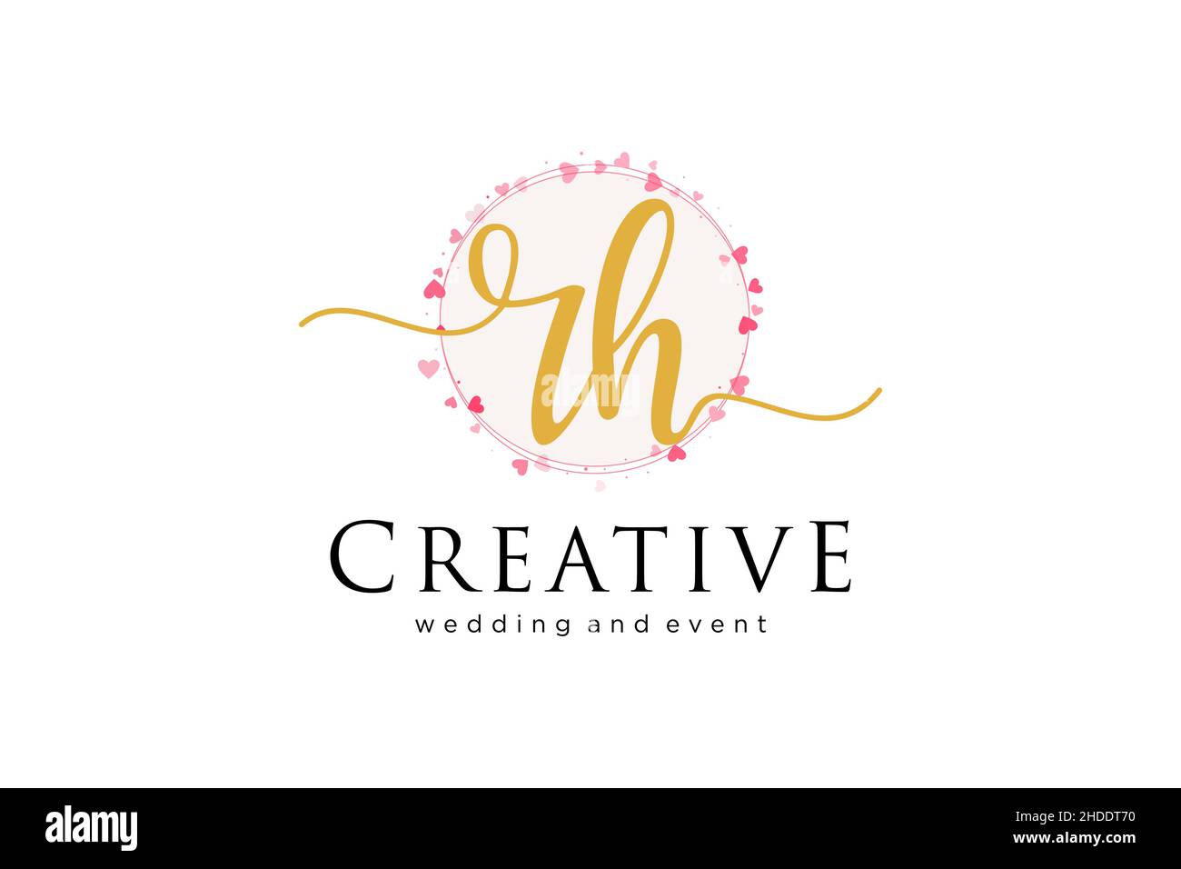 Feminines Logo rechts. Verwendbar für Logo für Mode, Fotografie, Hochzeit, Schönheit, Business. Flaches Vektor-Logo-Design-Template-Element. Stock Vektor