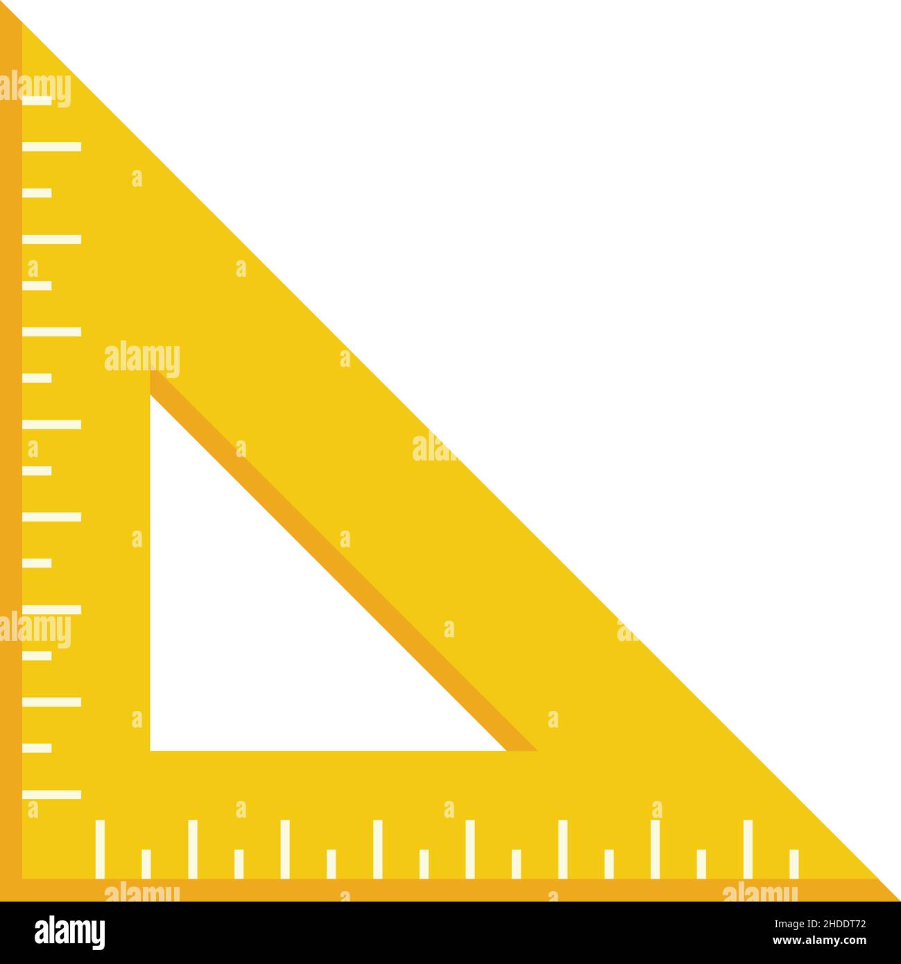 Symbol für Winkellineal. Flache Darstellung des Vektorsymbols für das Winkellineal auf weißem Hintergrund Stock Vektor