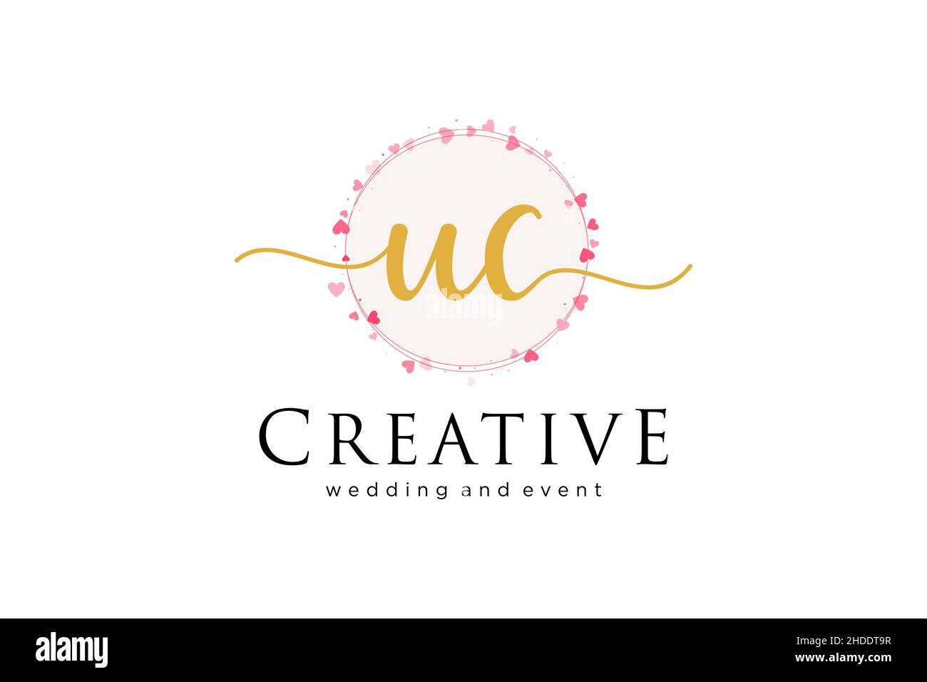 UC feminines Logo. Verwendbar für Logo für Mode, Fotografie, Hochzeit, Schönheit, Business. Flaches Vektor-Logo-Design-Template-Element. Stock Vektor