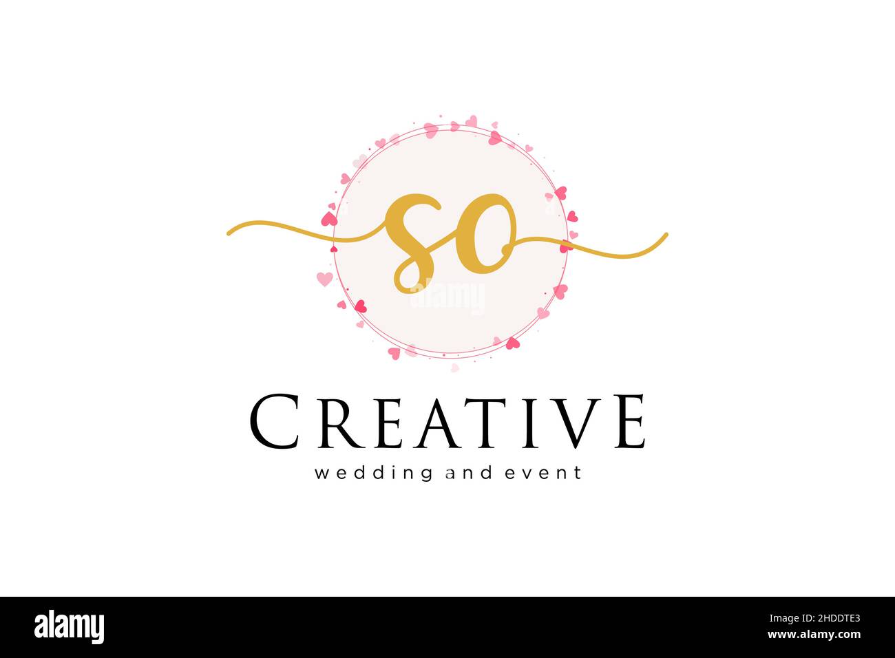 SO feminines Logo. Verwendbar für Logo für Mode, Fotografie, Hochzeit, Schönheit, Business. Flaches Vektor-Logo-Design-Template-Element. Stock Vektor
