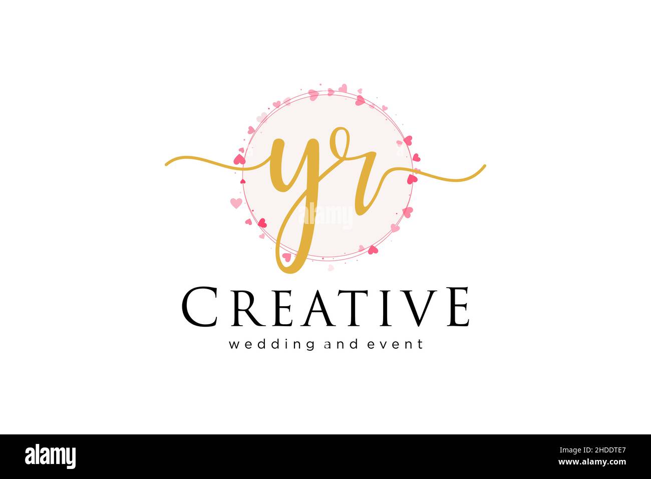 FEMININES Logo VON YR. Verwendbar für Logo für Mode, Fotografie, Hochzeit, Schönheit, Business. Flaches Vektor-Logo-Design-Template-Element. Stock Vektor