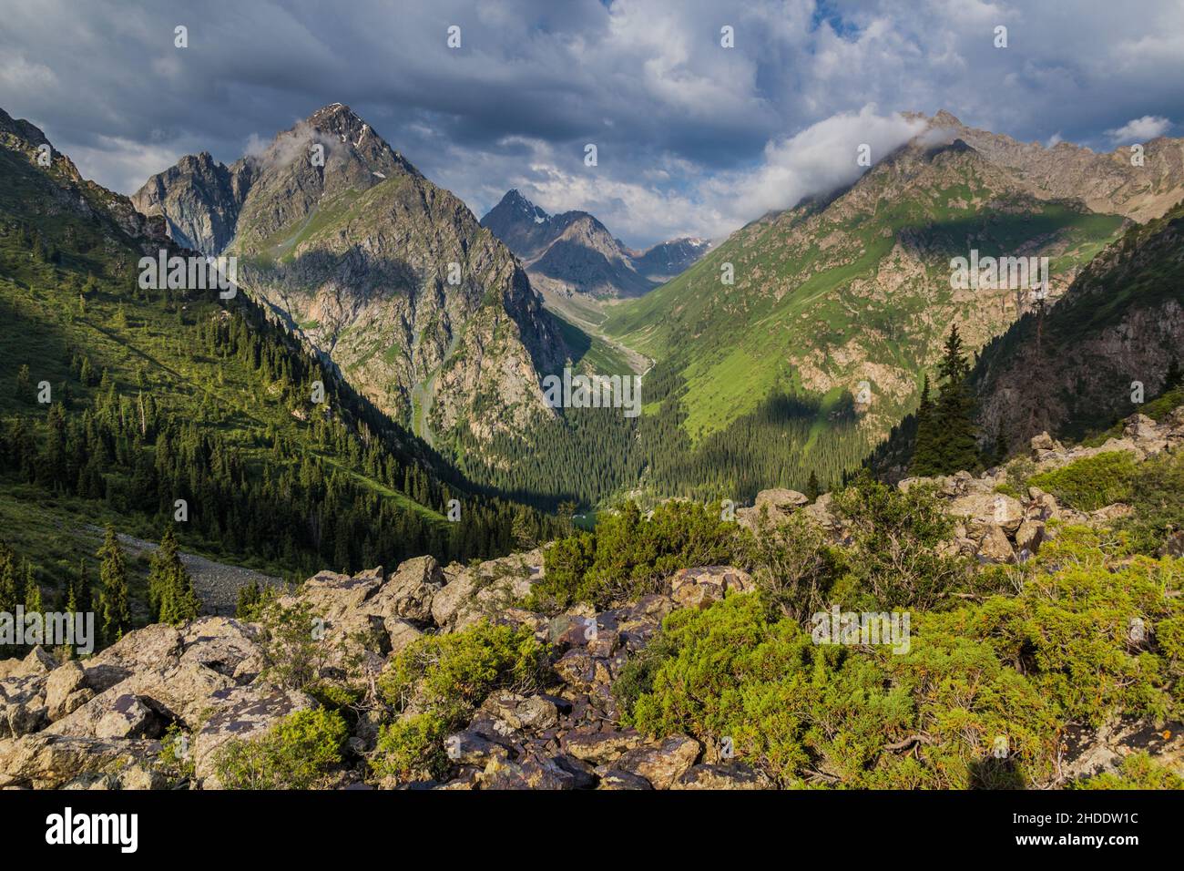 Karakol-Tal im Terskey Ala-too-Gebirge in Kirgisistan Stockfoto