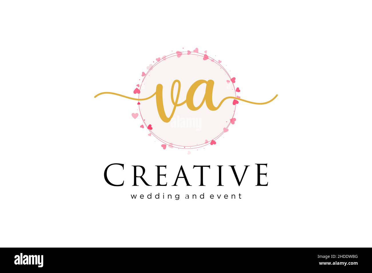 VA feminines Logo. Verwendbar für Logo für Mode, Fotografie, Hochzeit, Schönheit, Business. Flaches Vektor-Logo-Design-Template-Element. Stock Vektor