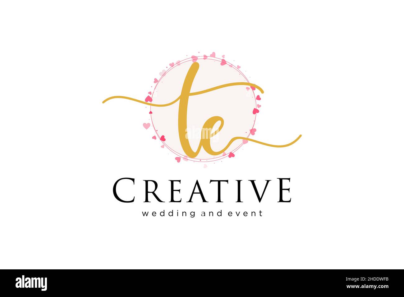 Das feminine Logo von TE. Verwendbar für Logo für Mode, Fotografie, Hochzeit, Schönheit, Business. Flaches Vektor-Logo-Design-Template-Element. Stock Vektor