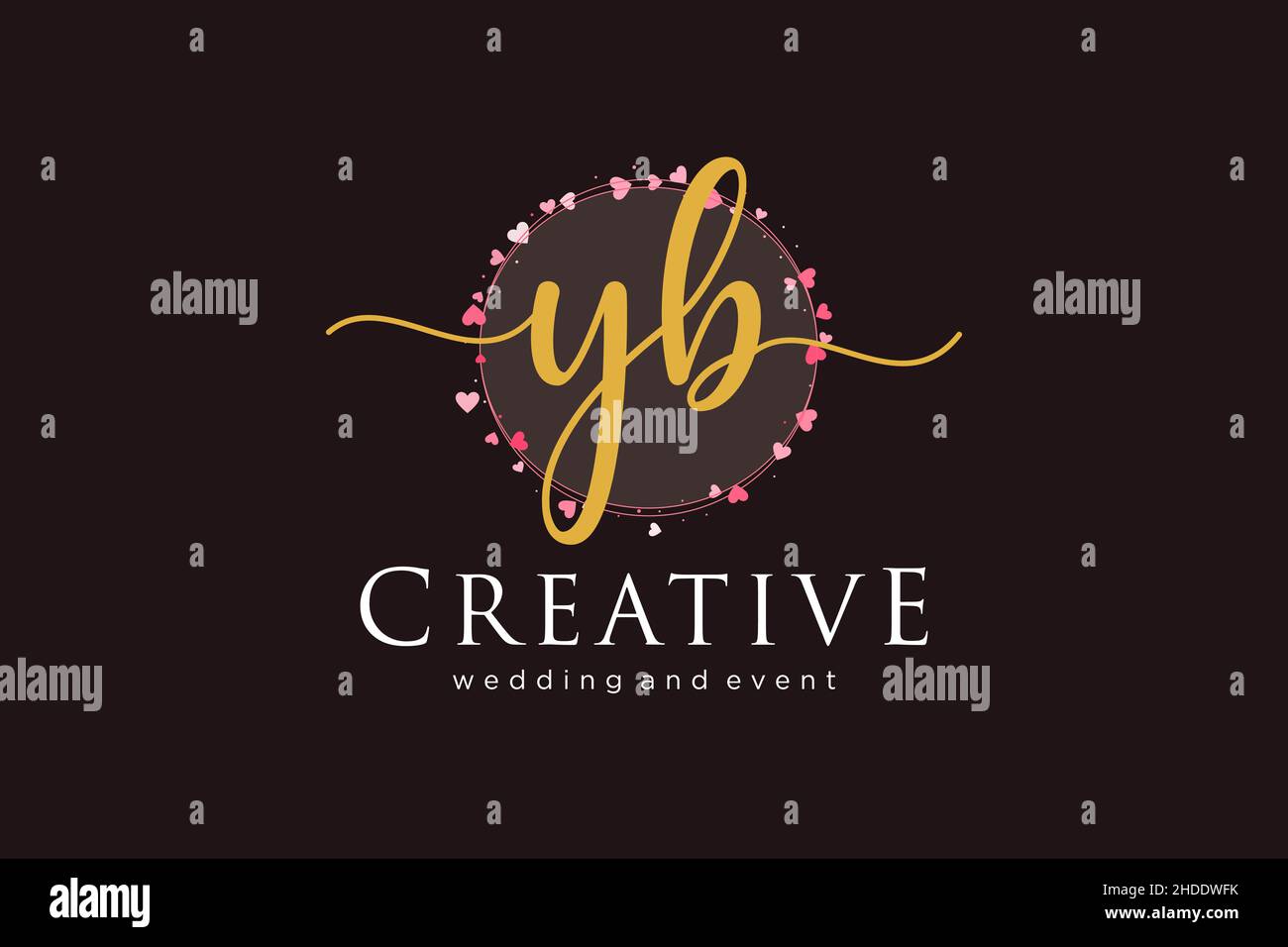 YB feminines Logo. Verwendbar für Logo für Mode, Fotografie, Hochzeit, Schönheit, Business. Flaches Vektor-Logo-Design-Template-Element. Stock Vektor