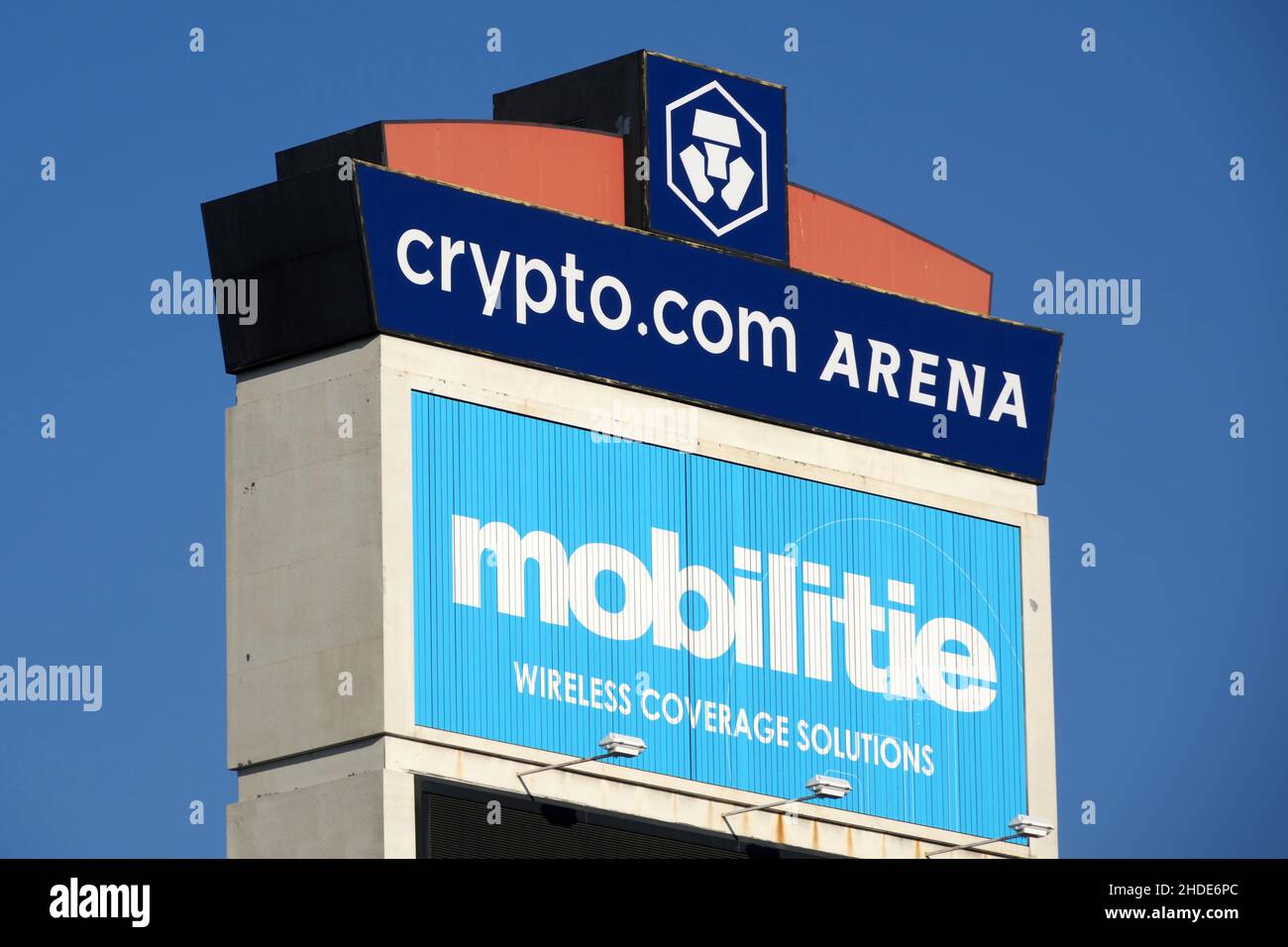 Das Crypto.com Arena Festzelt, Mittwoch, 5. Januar 2022, in Los Angeles. Stockfoto
