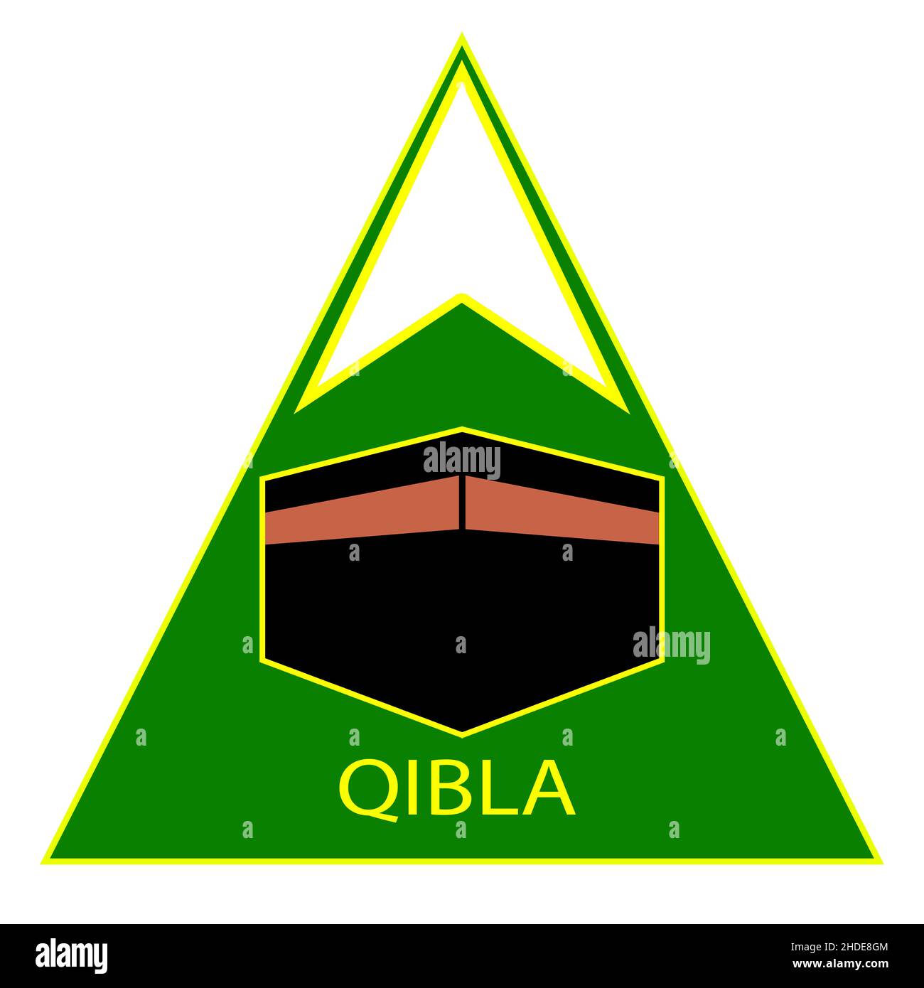 qibla muslimische Gebetsrichtung Abzeichen in verschiedenen Räumen oder Gebäuden verwendet, um die Richtung von Mekka zu zeigen Stockfoto