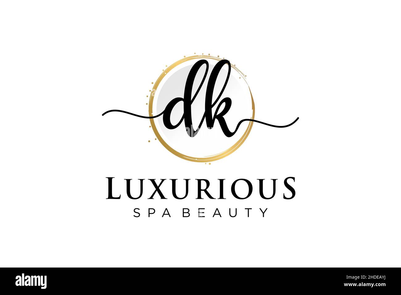 Anfängliches feminines DK-Logo. Verwendbar für Logo für Mode, Fotografie, Hochzeit, Schönheit, Business. Flache Vektor Logo Design-Vorlage . Stock Vektor