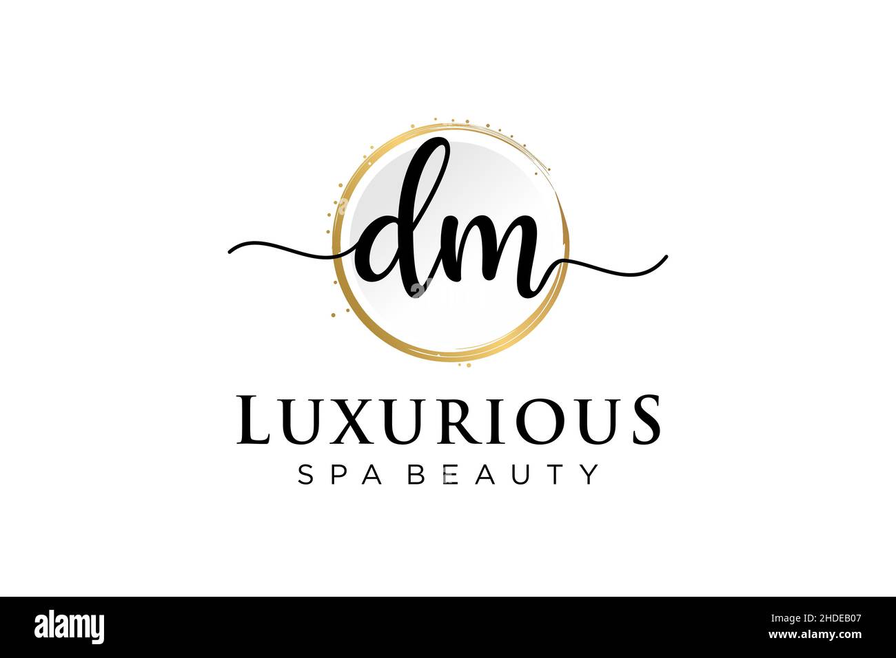 Anfängliches feminines DM-Logo. Verwendbar für Logo für Mode, Fotografie, Hochzeit, Schönheit, Business. Flache Vektor Logo Design-Vorlage . Stock Vektor