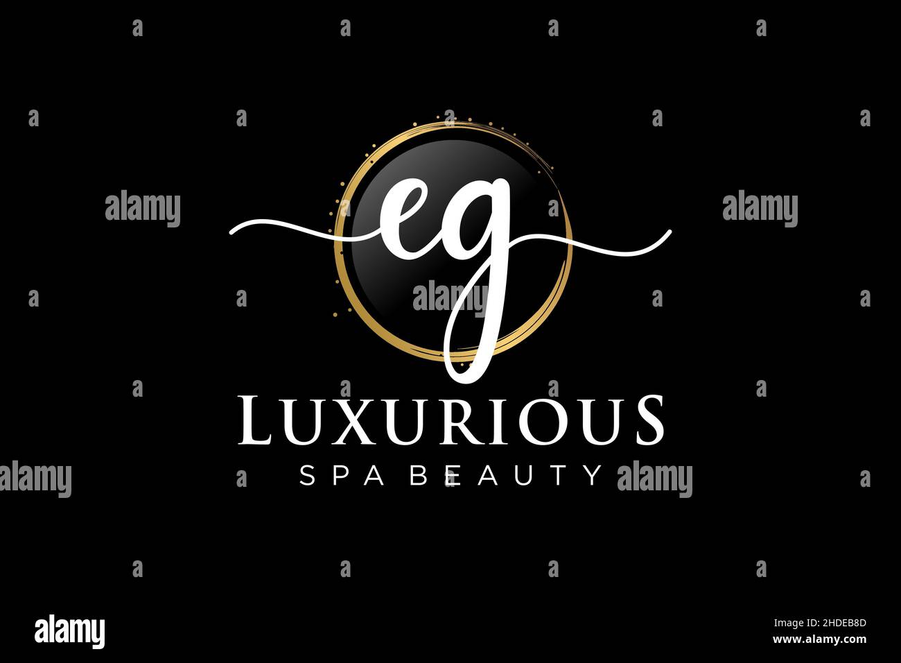 Anfängliches EG-feminines Logo. Verwendbar für Logo für Mode, Fotografie, Hochzeit, Schönheit, Business. Flache Vektor Logo Design-Vorlage . Stock Vektor